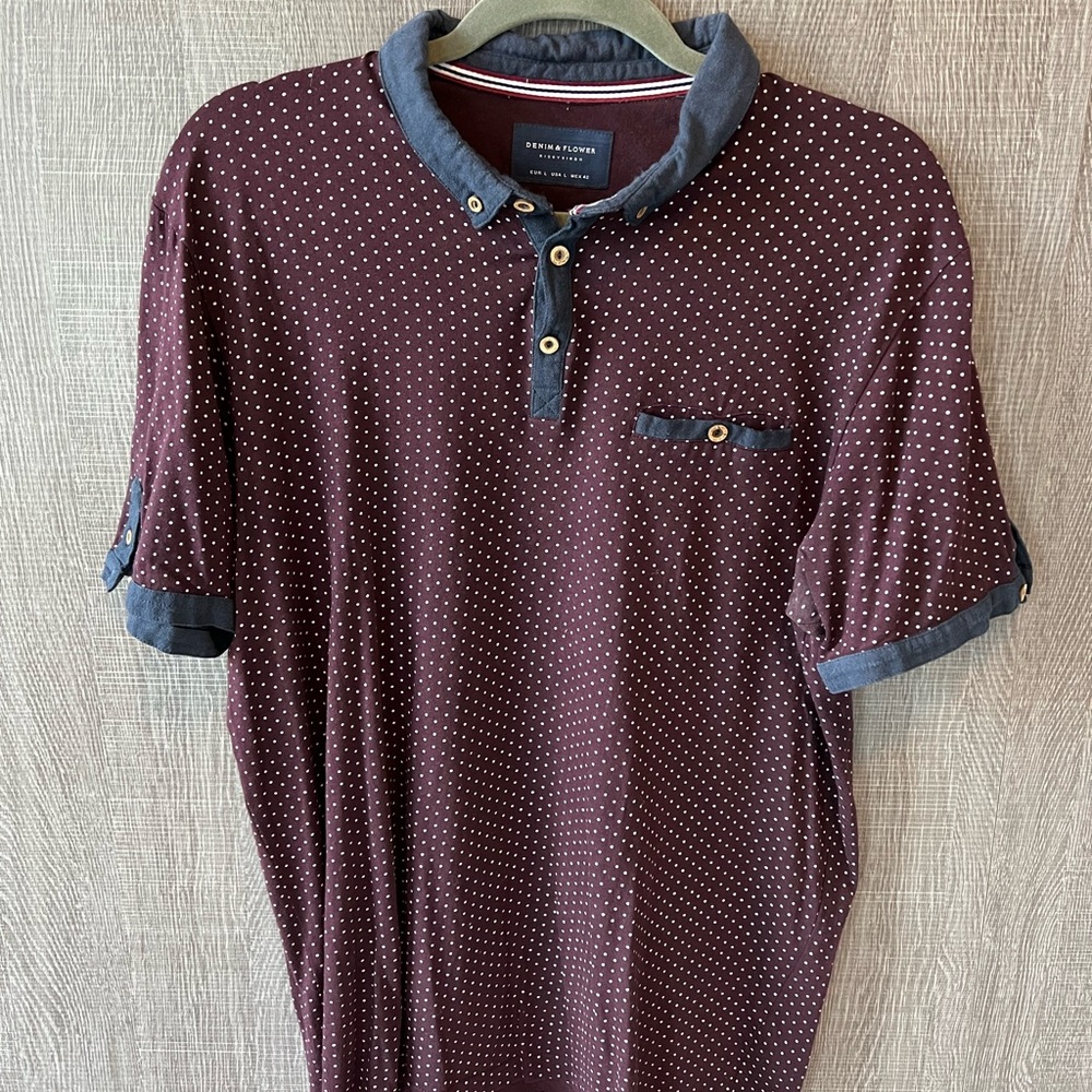 Denim & Flower Ricky Singh Burgundy Red Shirt